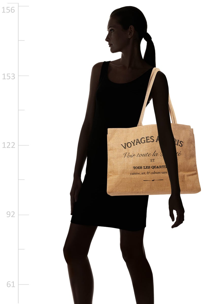 KAF Home Jute Market Tote Bag with Handles, Voyages - Image 2